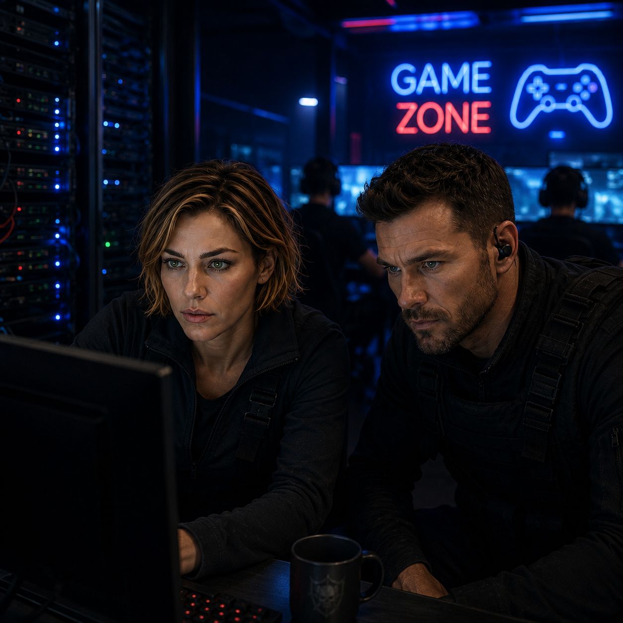 Szene aus Endgame — Serverraum im Untergrund