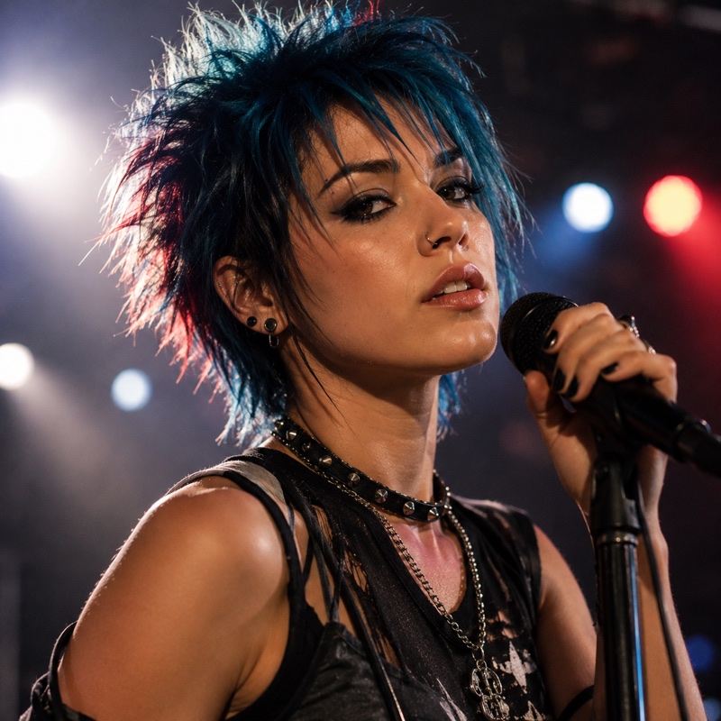 Jasmin damals als Leadsängerin der Band Wintergrün